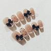Nosit brnění Jednoduché francouzské kočičí oko Puntíkovaná mašlička Nail Art Odnímatelný kousek umělého nehtu