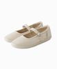 Lemouton Sweet Comfortable Wool Flat Mary Jane Shoes Cream