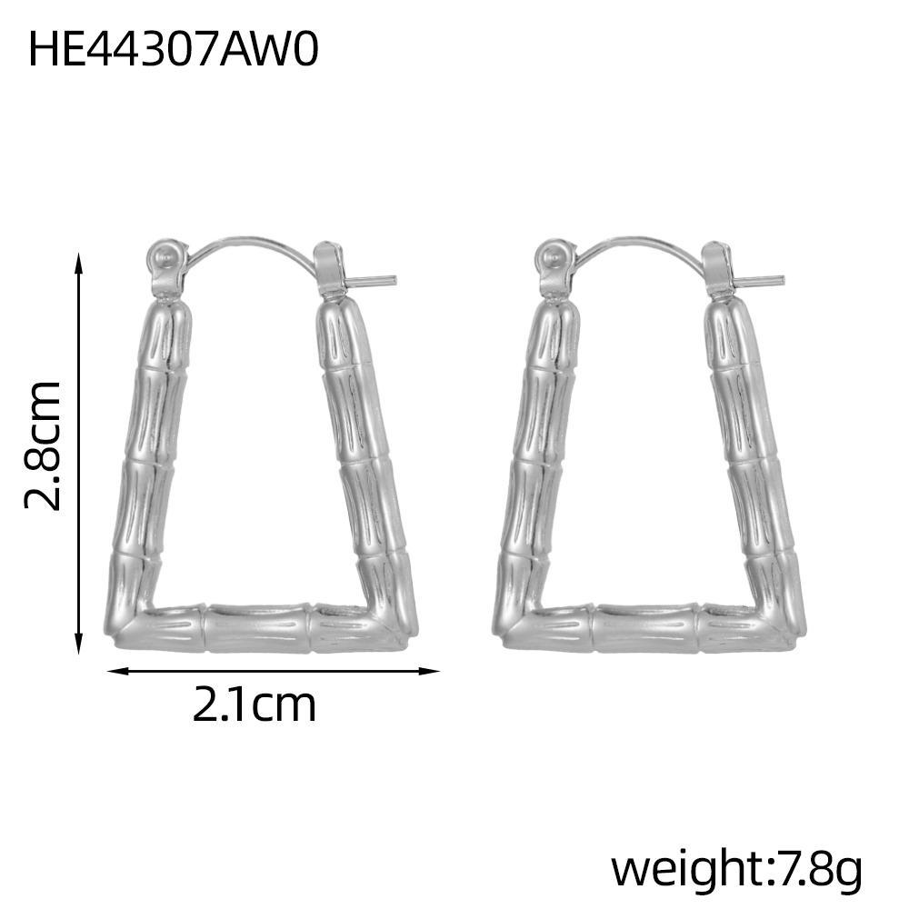 

CARLIDANA New Trendy Stainless Steel Regular Hoop Texture Earrings for Women Gold Plated Personality Special Design Jewelry
