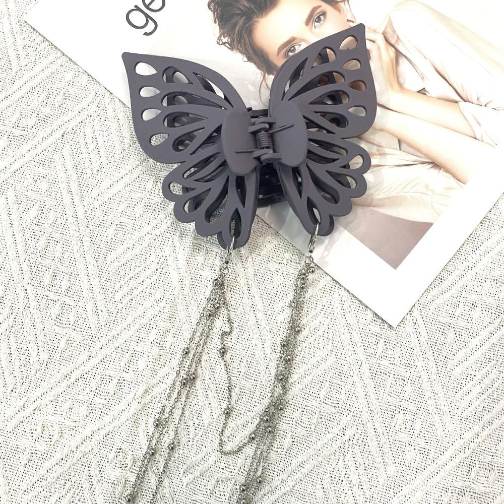Headwear Butterfly Tassel Hair Claw Large Size Hair Clip Hair Accessories Ponytail Claw Clip  Women