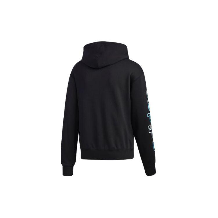 adidas Originals Black Men's Watercolor Printing Hooded Pullover Sweatshirt ED6273