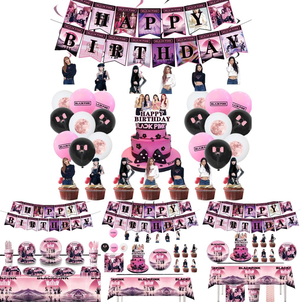 Decorațiuni Tematice de Petrecere de Ziua de Naștere Blackpink, Articole de Petrecere Drăguțe și Elegante