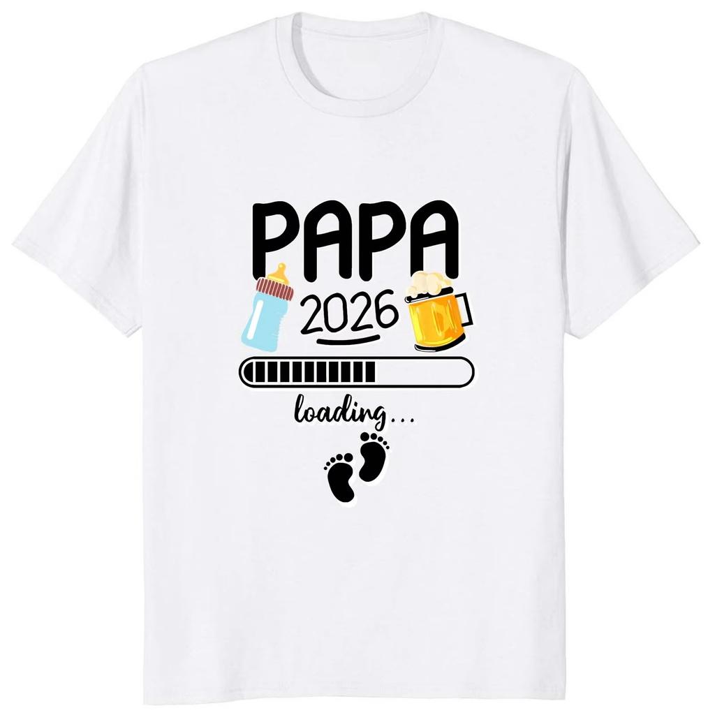 2026 Fun Future Dad Beer Enthusiast Printed Round Neck Tshirt Summer High Quality Unisexs Pure Cotton Short Sleeve Top Hot Sell