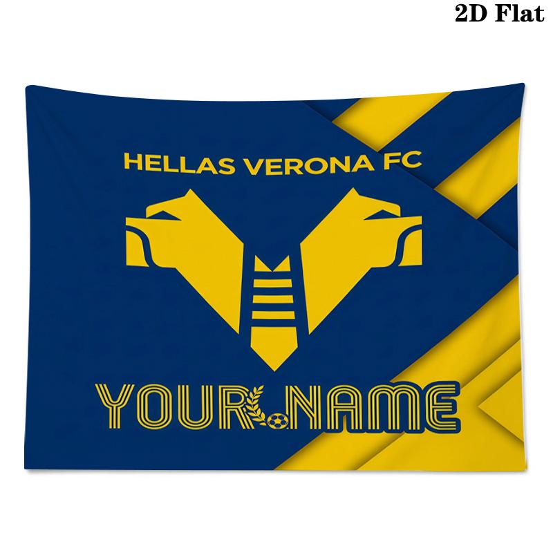 Custom Name Hellas Verona FC Printed Tapestry – Wall Hanging for Bedrooms, Dorms, and Home Decor