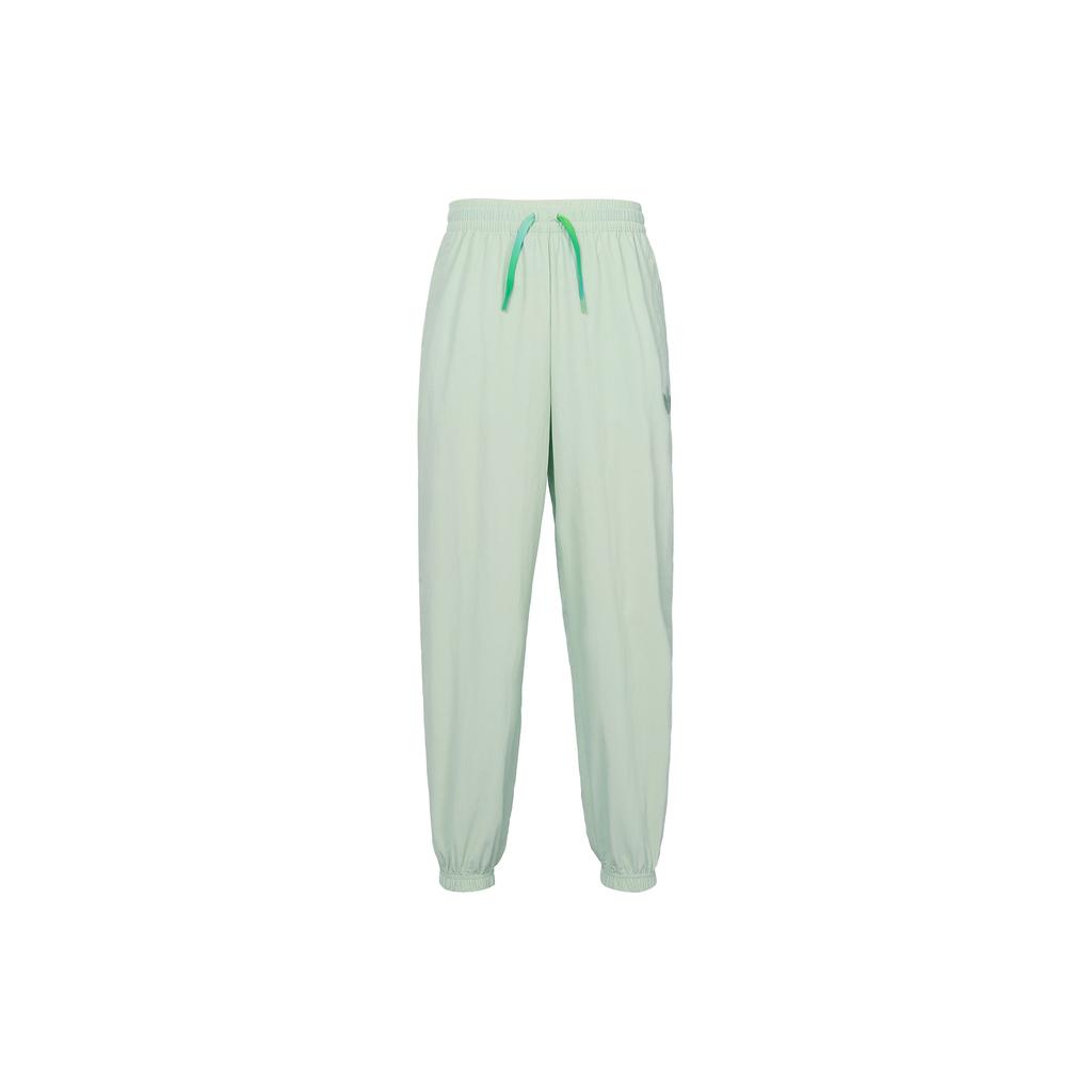 Adidas Originals Trefoil Woven Pants With Cuffed Hem And Loose Fit Women Bottoms Linen-Green IK8629