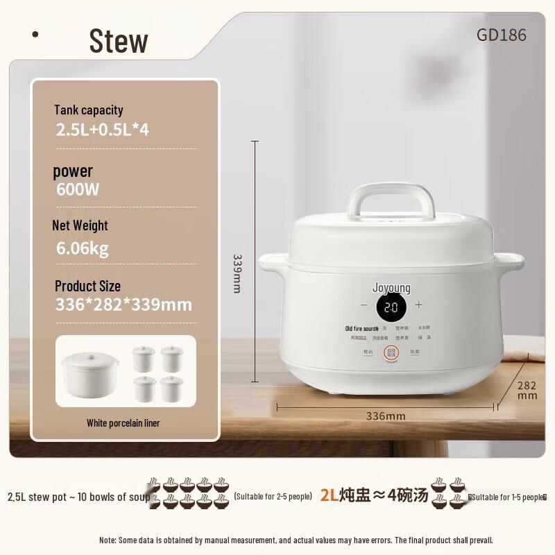 Joyoung 4.5L Electric Multi-function Stew Cooker CN plug (adapter included)