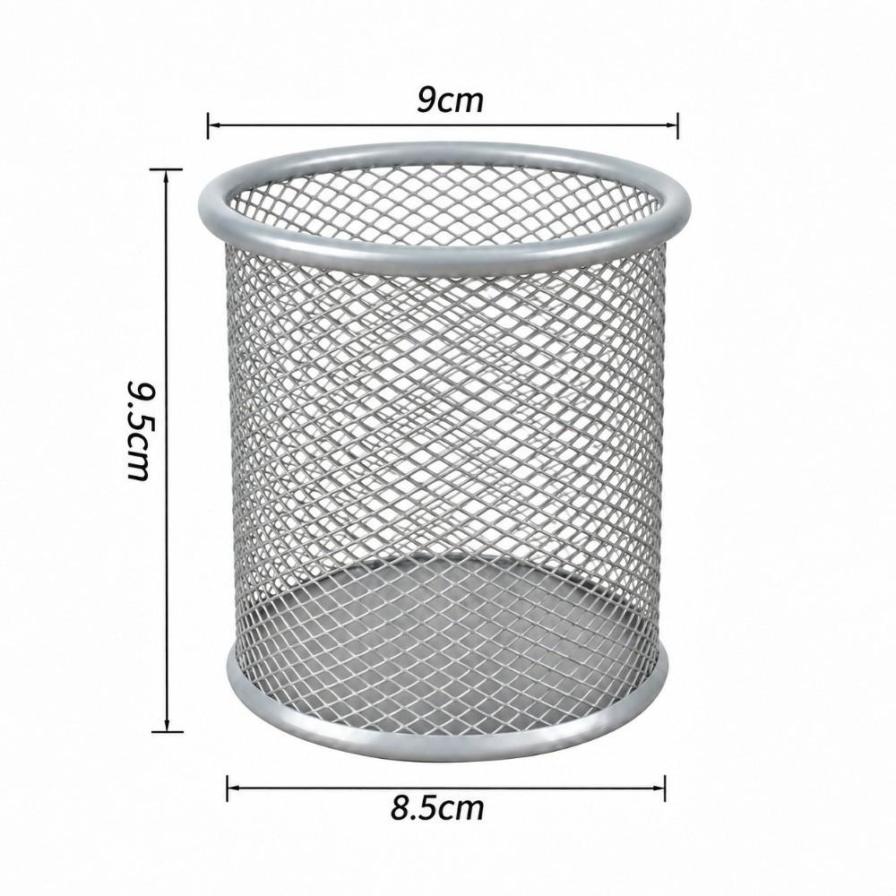 2 pcs Round Storage Tube Metal Desktop Organizer Lightweight Pen Holder  Stationery Storage
