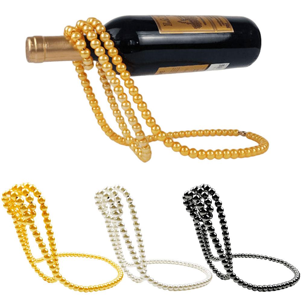 Pearl Necklace Wine Rack Creative Wine Rack Wine Bottle Holder Home Desktop Decoration Novelty Gift for Kitchen Home Decoration