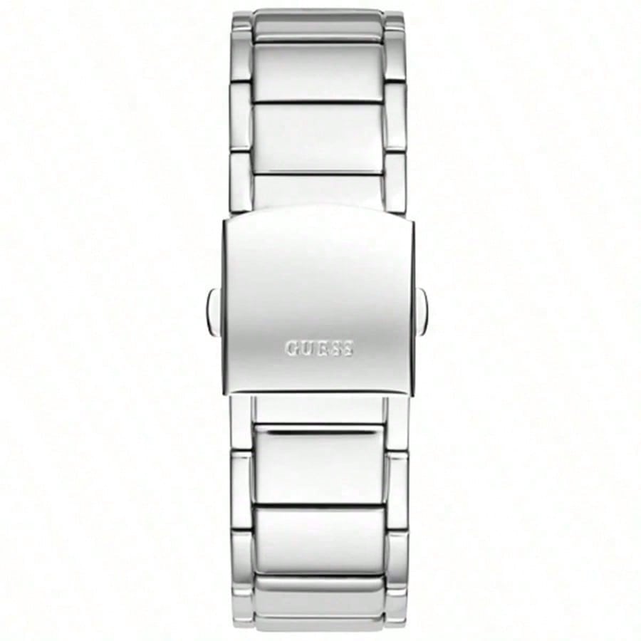 Guess Ceasuri pentru Bărbați - Brățară din Oțel Argintiu, Ceasuri Cronograf cu Cadran Negru Masculine, Modă Casual pentru Purtare Zilnică GW0387G1