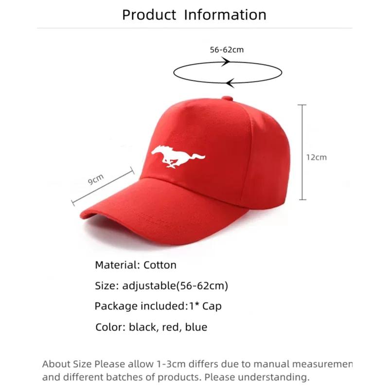 New 2026 Car Sticker Breathable Baseball Caps Spring and Autumn Outdoor Adjustable Casual Hat Sunscreen Hat For Ford Mustang GT