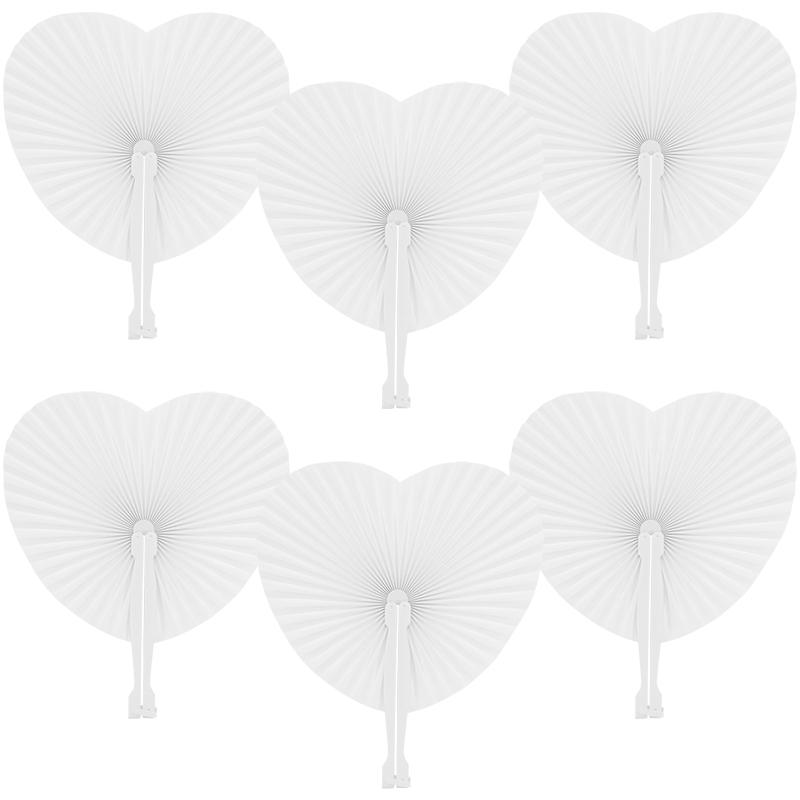 

10/20 шт. Белый складной веер в форме сердца, чистый лист бумаги, ручные веера, свадебный подарок для гостя, украшение на день рождения, сделай сам, живопись, ремесло 10pcs белый