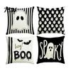 Cute Ghost Print Home Textiles Halloween Cushion Cover, Spooky Skull Throw Pillow 18x18 Seasonal Living Room Accents Inch Case for Sofa Couch