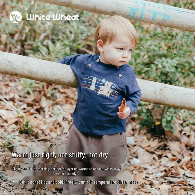Kids' Pure Cotton Embroidered Long-Sleeve T-Shirt