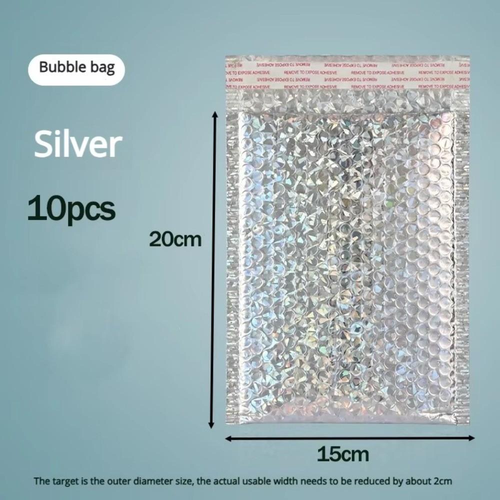 10pcs Holographic Shipping Bags Waterproof Foam Bag Portable Bubble Mailers Bag For Business