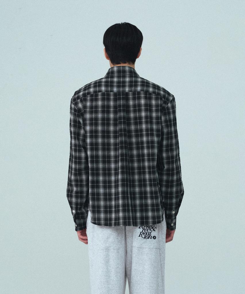 REST&RECREATION Oversized Check Shirt - Black