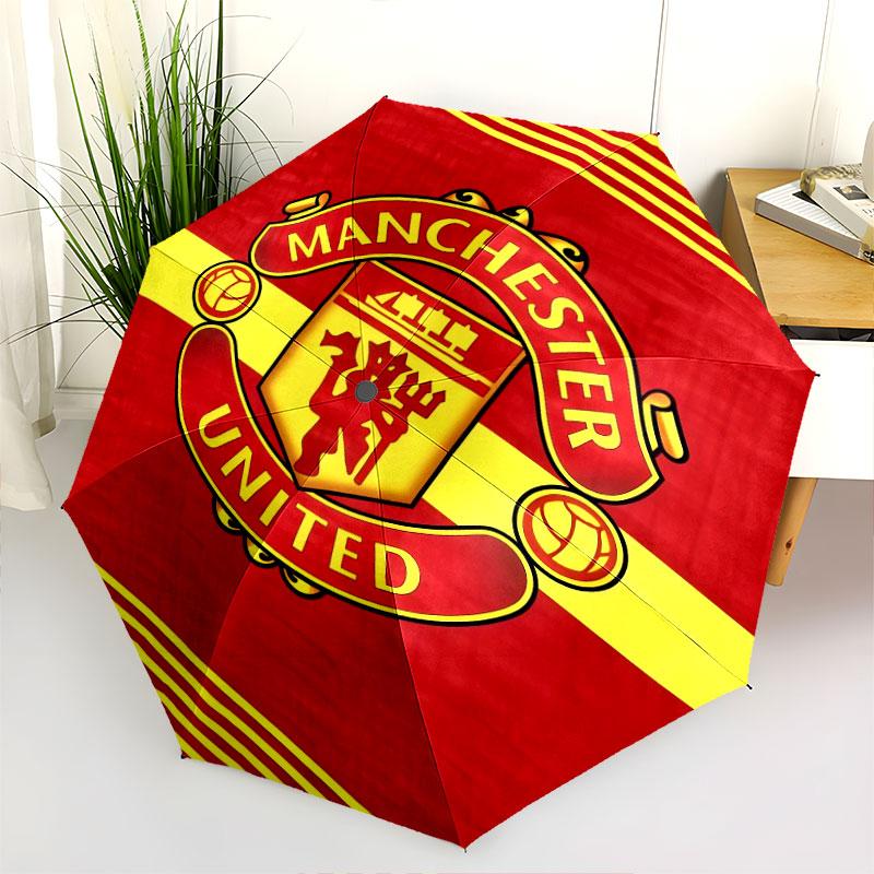 Man Utd, paraguas de plegado automático, diseño portátil y plegable, 8 varillas, un regalo de Navidad o cumpleaños.