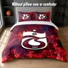 Trabzonspor FC Design Bett Bettwäsche Set 1 Bettbezug + 2 Kissenbezüge Weich Atmungsaktiv Haushalt Bettwäsche