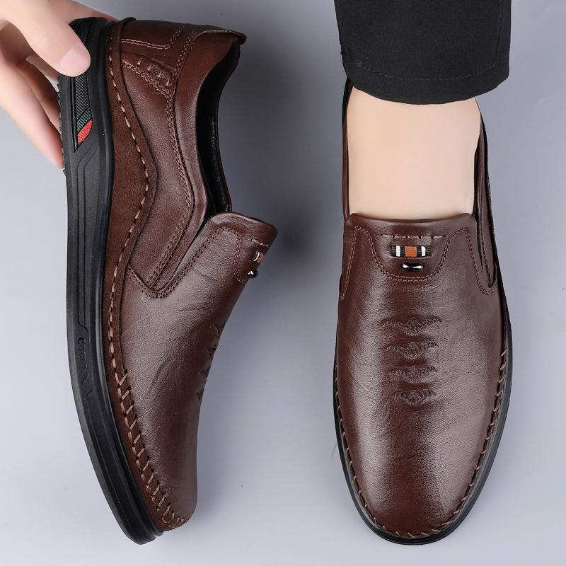 Brand Anti-Slip Comfortable Flat Shoes Designer Rubber Sole Breathable Shoes Fashion Men Loafers Lightweight Men's Driving Shoes