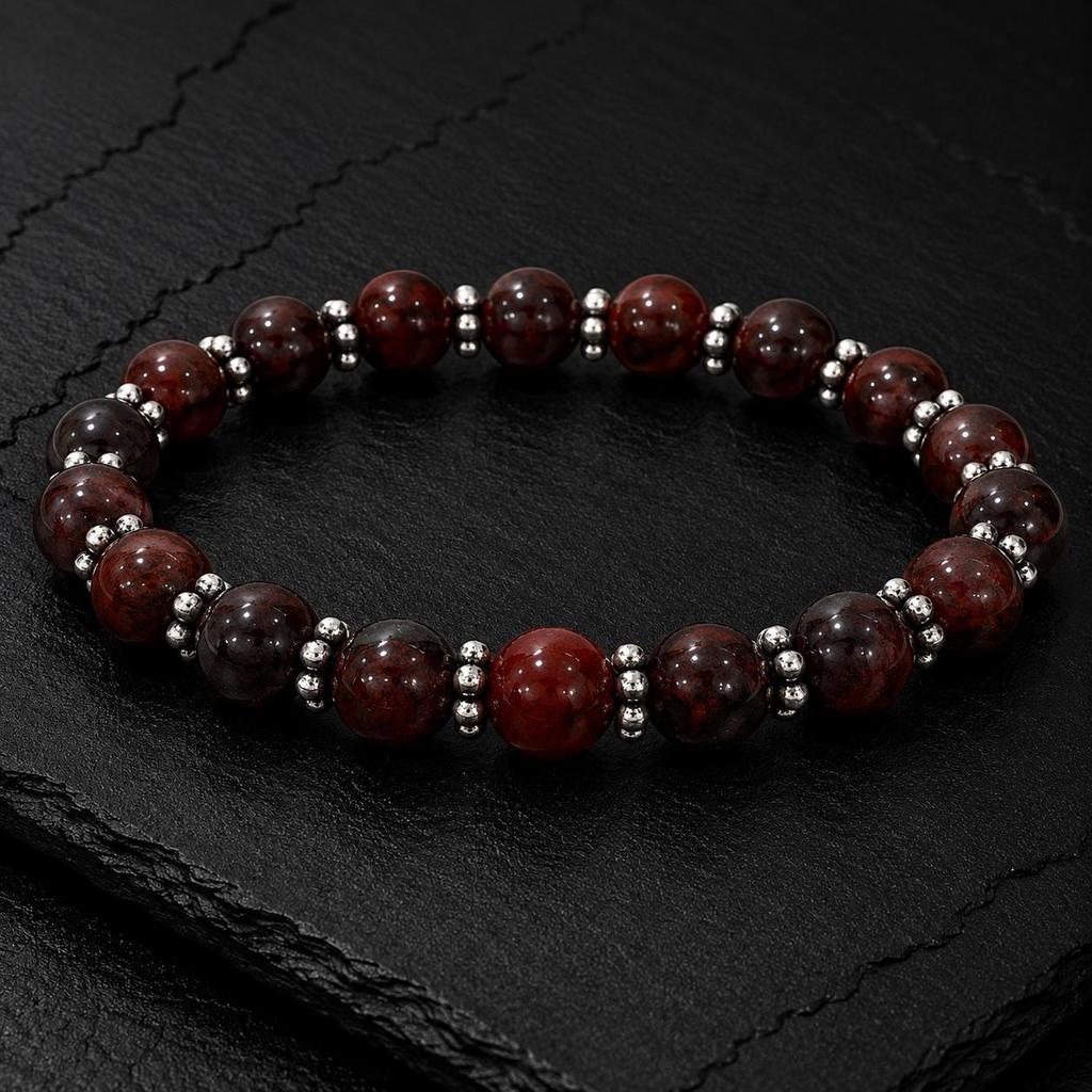 8mm Natural Iron Tiger Eye Gemstone Beads Jewelry Handmade Charm Bracelet 7.5" For Anniversary Gift CSB-29