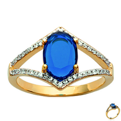 Sapphire 'Sissi' Gold Plated Ring (5 Microns)