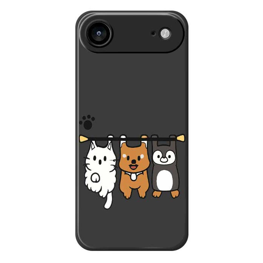 For iPhone 17 Air Case Three Animal Dolls Pattern Printing Straight Edge TPU Phone Back Cover