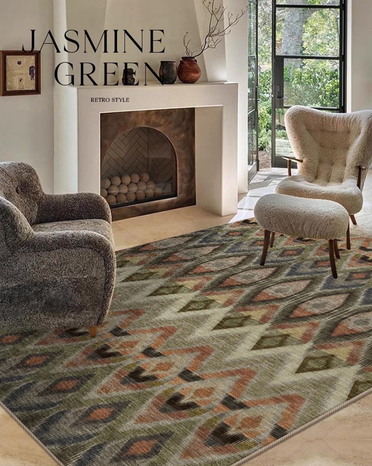 

Carpet for Living Room Soft Ethnic Style Bedroom Rug Large Area Art Creative Geometric Pattern Sofa Coffee Table Mat Alfombra 50x80cm (19x31inch)