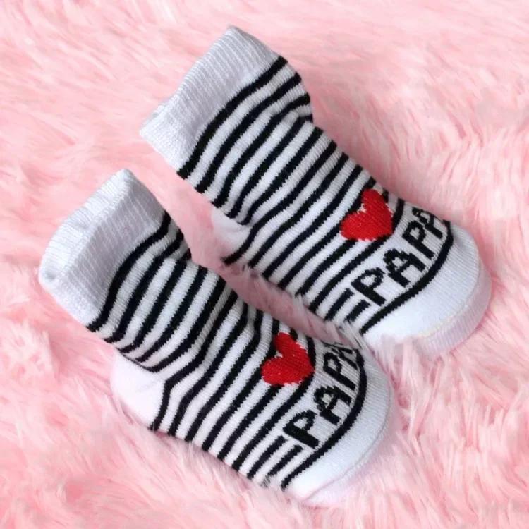 Baby Socks Cotton Mini Cute Girls Boys Love Dad Love Mum Newborn Kids Socks Toddler Baby Floor Bedding Socks Baby Cheap Stuff