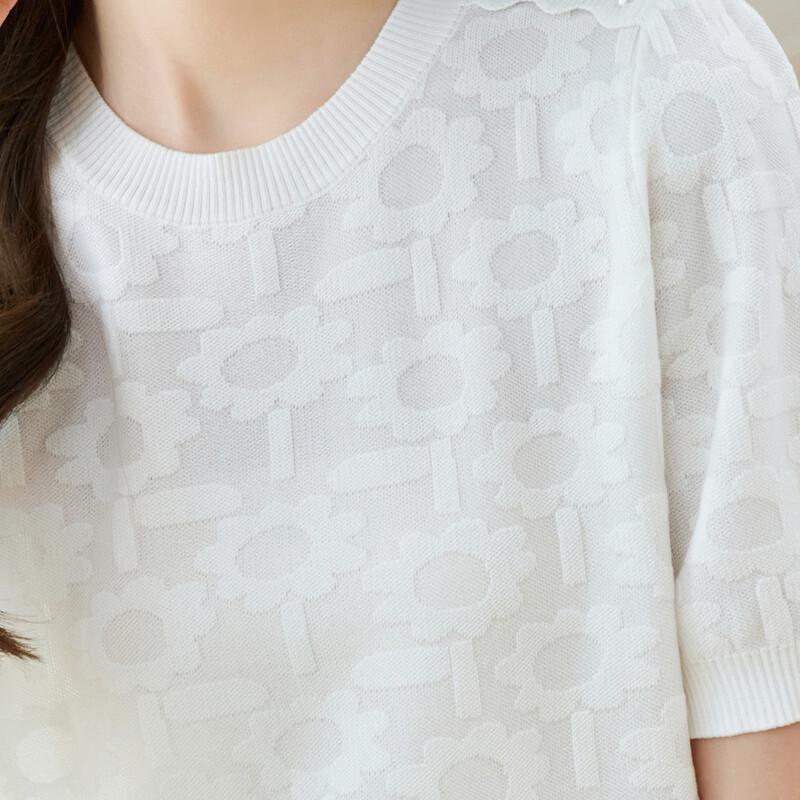 Srcr Mulberry Silk Blend Short Puff Sleeve Knit Top