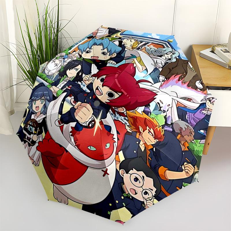 

1pc Outdoor Umbrella with Deltarune Characters - Automatic Opening/Closing Umbrella with Portable 3-Fold Design, 8-Bone Iron Frame - Perfect Gi