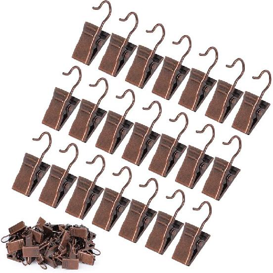 JANYUN 120 Pack Clip Hook Set Stainless Curtain Clips for Curtain Photos Home Decoration Art Craft Dispaly Hang Clip (Black)