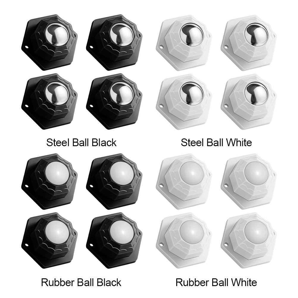 4 Stück Lenkrollen Selbstklebend Bewegungsroller-Set 360 Grad Drehung Universell für Mülleimer Aufbewahrungsbox Kleine Möbel