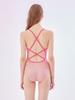Toneidoseupocheu Pastel One-Piece Double X-Back Pale Pink Swimsuit