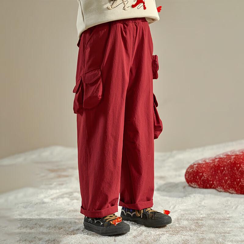 Children s Festive Red Winter Down Pants 110cm