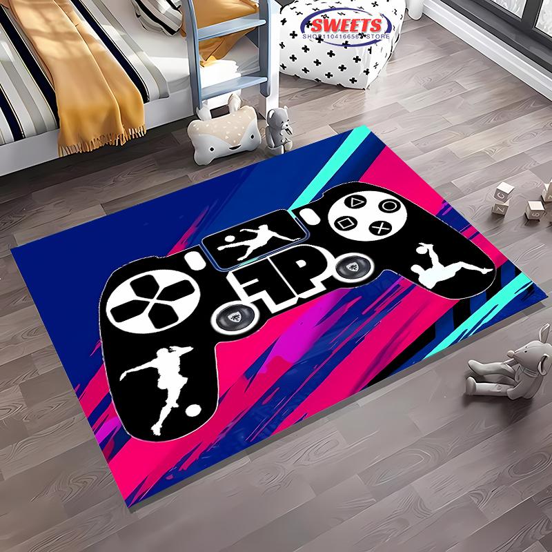 

Ковер HD для игровой зоны дома с дизайном игрового контроллера, Нескользящий напольный тапете для детей, Декоративный ковер для гостиной, спальни, игровых комнат, мат 40x60cm (16x24in)