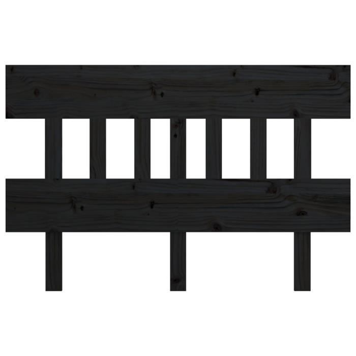 VidaXL Tête de lit Noir 123,5x3x81 cm Bois massif de pin 819114
