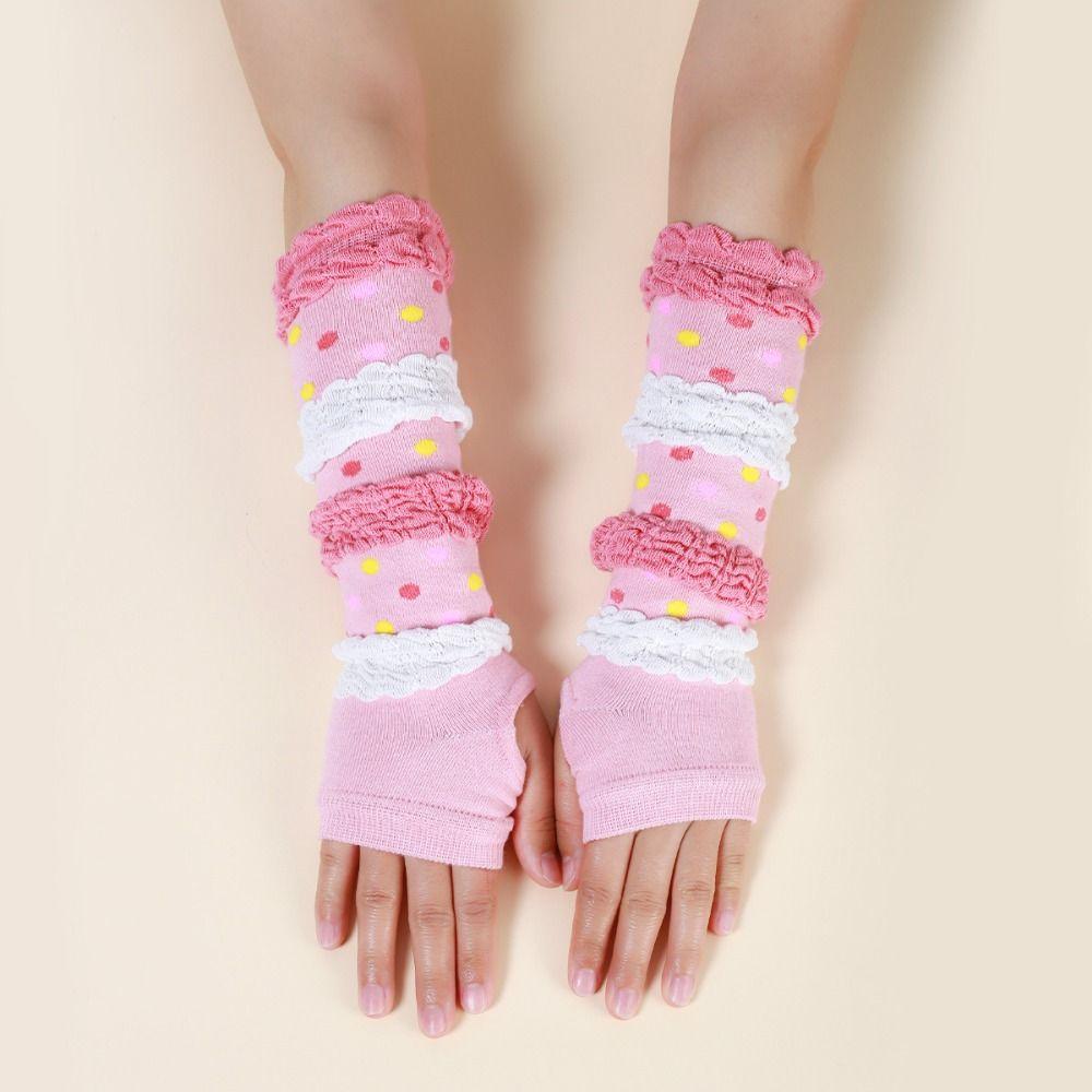 2 Pairs Sun Protection JK Lolita Sunscreen Hand Gloves Long Summer Sunscreen Sleeves  Cycling