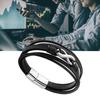 Multi Strand PU Bracelet Stainless Steel Magnetic Suction Buckle Simple Fashionable Bracelet Jewelry Steel Color