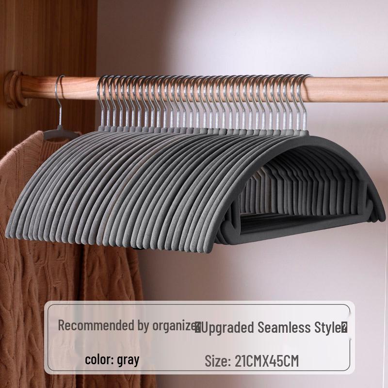 Ultra-Thin Non-Slip Flocked Clothes Hanger for Adults