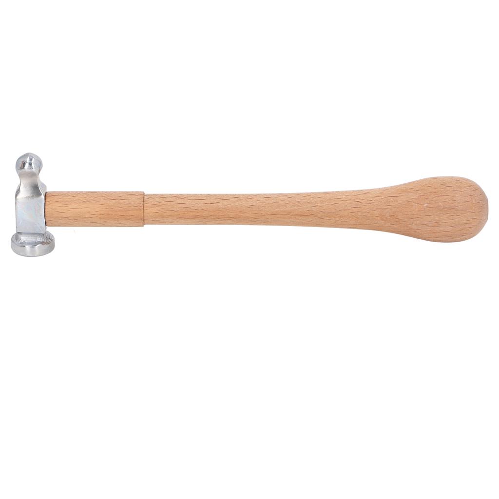 Mini Hammer High Carbon Steel Round Head Ergonomic Wooden Handle Ball Peen Hammer for Goldsmithing