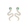 Fashion Personality Full of Zircon Serpentine Stud Earrings for Women, Big-name Earclips Without Holes, Exquisite Earrings, Silver Needles