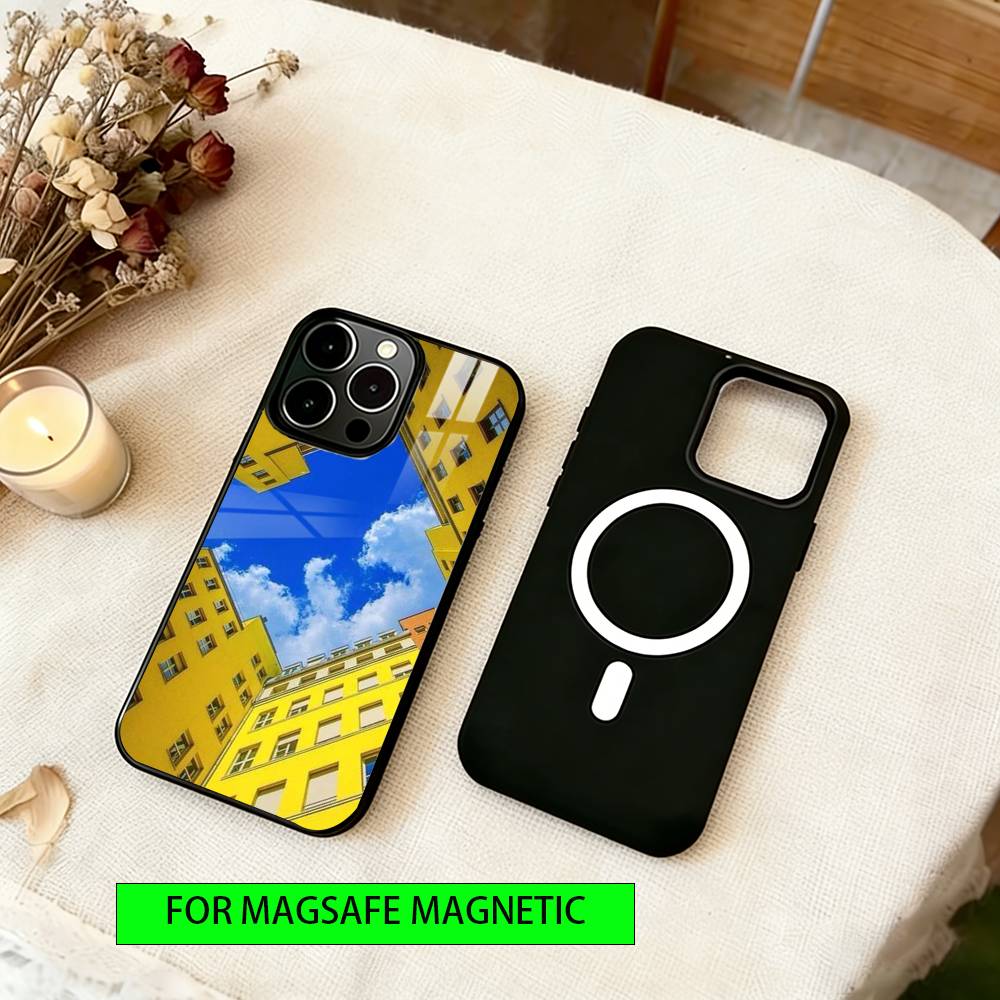 Minimalist Style Phone Case For iPhone17,16,15,14,13,12,11 Plus,Pro Magnetic with Magsafe Wireless Charging