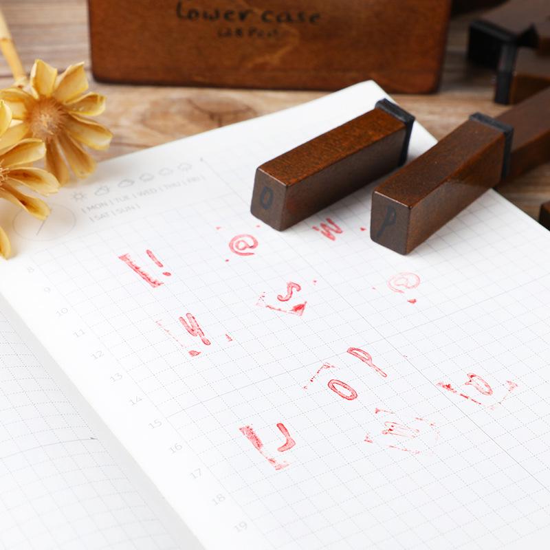 DIY Retro Letter Stamp Set: 28-Piece Uppercase & Lowercase with 5 Digital Weather Options