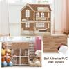 15 Stück Miniatur-Puppenhaus-Tapete und Bodenbelag, Abziehen und Aufkleben, Mini DIY Selbstklebende Bodenbretter, Wandpapier, Realistisches Leben