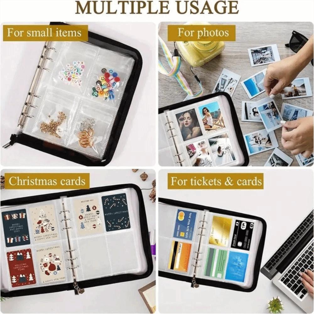 Transparent Jewelry Storage Booklet Loose-leaf Zipper Pouch Lightweight Ornament Sealed Bag  Card