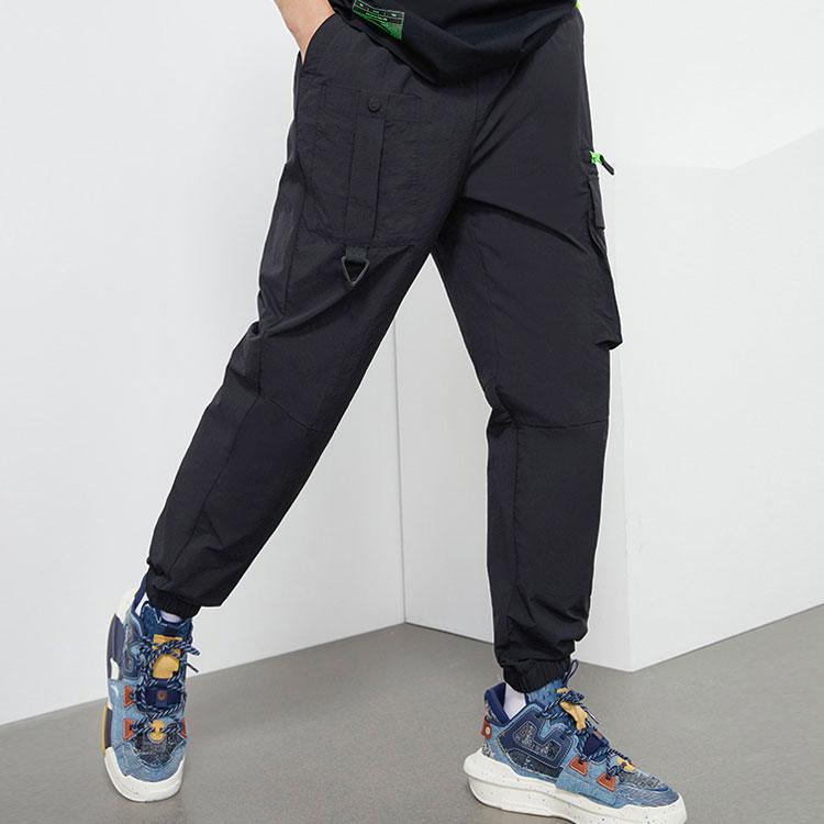 Anta Solid Color Drawstring Jogger Work Pants Men Bottoms Black 152138511-1
