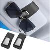Car Sunglass Holders, 2PCS Leather Vehicle Sun Visor Eyeglasses Hanger Clip, One Handed Operation Automotive Interior Glasses Ticket Storage Clamp