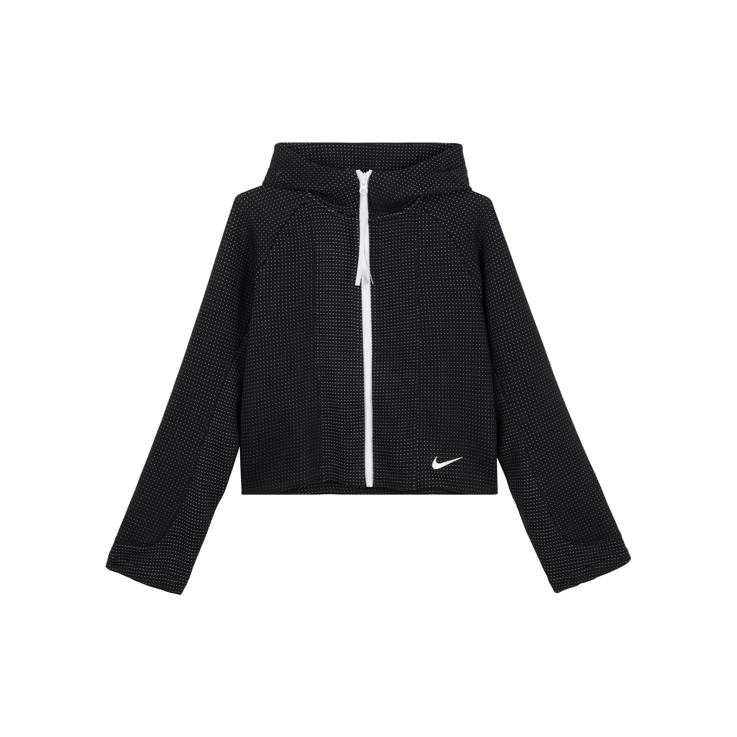 

Толстовка с капюшоном Nike Small Logo Dot Pattern Loose Fit Zip-Up с капюшоном для женщин, черная CZ1381-010 S