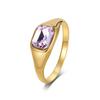 2026 European and American Popular Jewelry Gold-plated Square Diamond Ring Women's Fashion Temperament Light Luxury High-end Sense Tail Ring