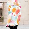 Women Plus Size Dark Blue Printed Long Sleeve Fitted Zip Up Hooded Shirt