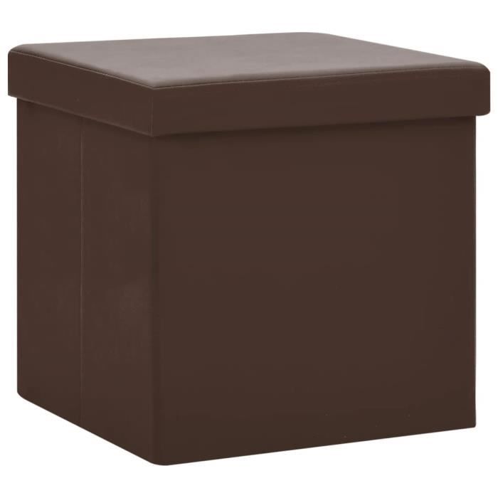 VidaXL Tabouret de rangement pliable Marron PVC,